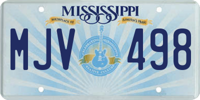 MS license plate MJV498
