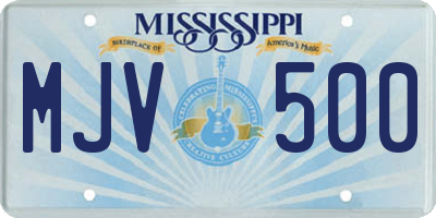 MS license plate MJV500