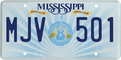 MS license plate MJV501