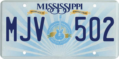 MS license plate MJV502