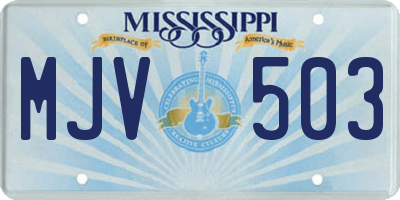 MS license plate MJV503