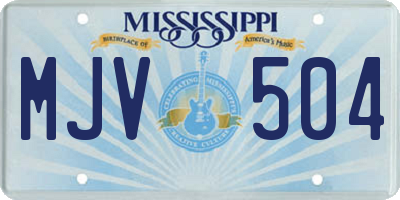 MS license plate MJV504
