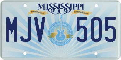MS license plate MJV505