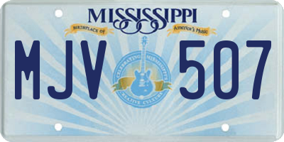 MS license plate MJV507
