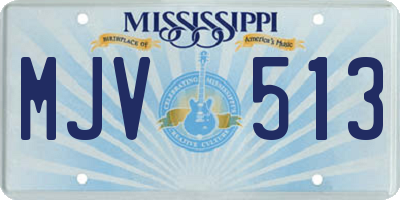 MS license plate MJV513