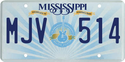 MS license plate MJV514