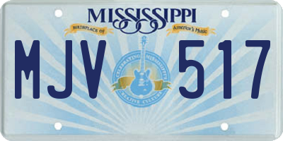 MS license plate MJV517