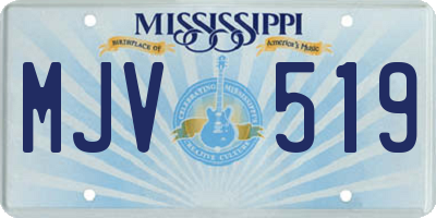MS license plate MJV519