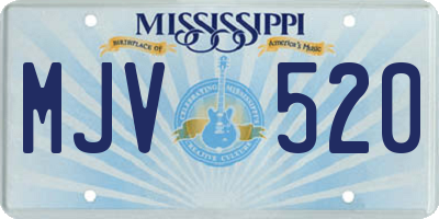 MS license plate MJV520