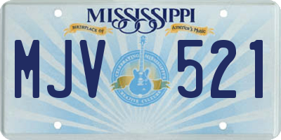MS license plate MJV521