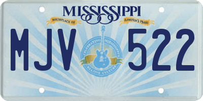 MS license plate MJV522