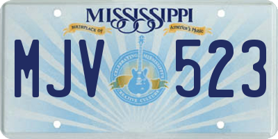 MS license plate MJV523