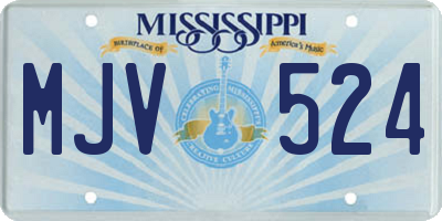 MS license plate MJV524