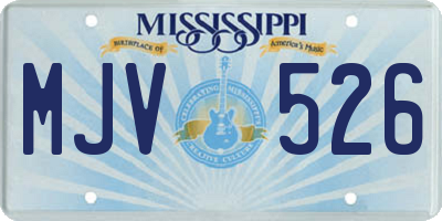 MS license plate MJV526