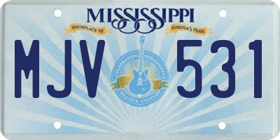 MS license plate MJV531