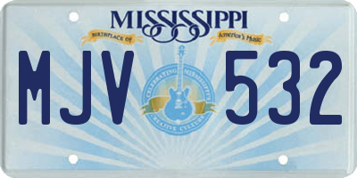 MS license plate MJV532
