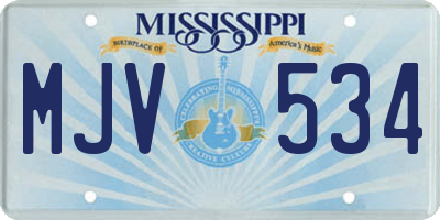 MS license plate MJV534