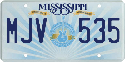 MS license plate MJV535