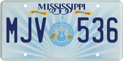 MS license plate MJV536