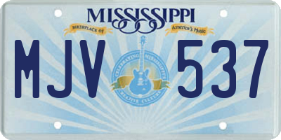 MS license plate MJV537