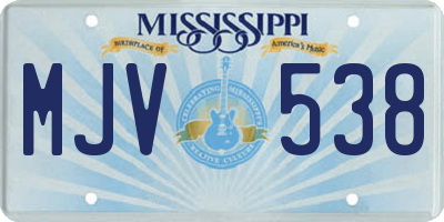 MS license plate MJV538
