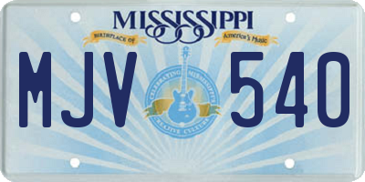 MS license plate MJV540