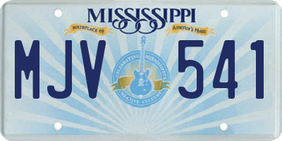 MS license plate MJV541