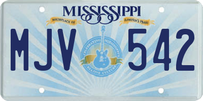 MS license plate MJV542