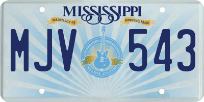 MS license plate MJV543