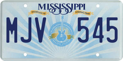MS license plate MJV545