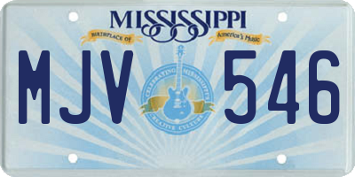 MS license plate MJV546
