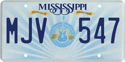 MS license plate MJV547