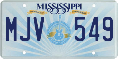 MS license plate MJV549