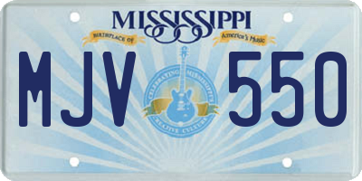 MS license plate MJV550