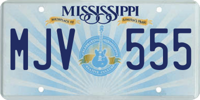 MS license plate MJV555
