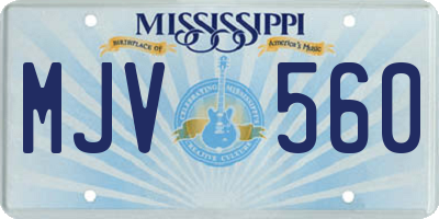 MS license plate MJV560