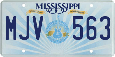 MS license plate MJV563