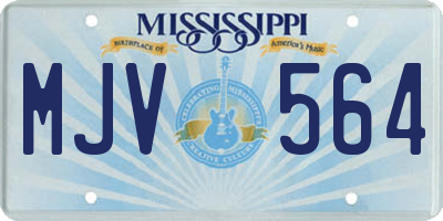 MS license plate MJV564