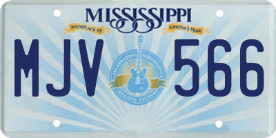MS license plate MJV566