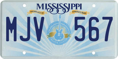 MS license plate MJV567