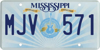 MS license plate MJV571