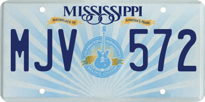 MS license plate MJV572
