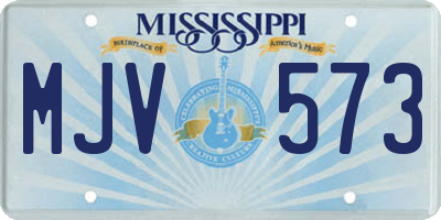 MS license plate MJV573