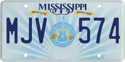MS license plate MJV574
