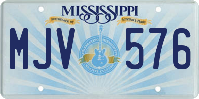 MS license plate MJV576
