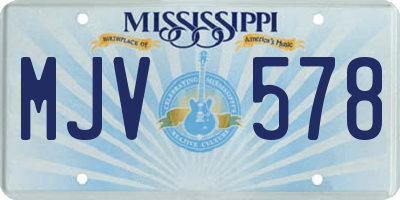 MS license plate MJV578
