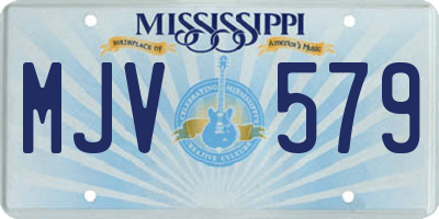 MS license plate MJV579