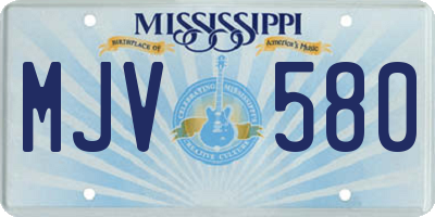 MS license plate MJV580