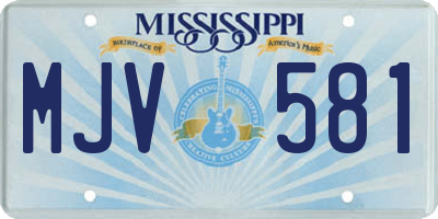 MS license plate MJV581