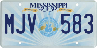 MS license plate MJV583